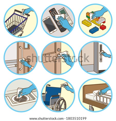 Illustration of the sanitization, Corona virus protection, Infection prevention,