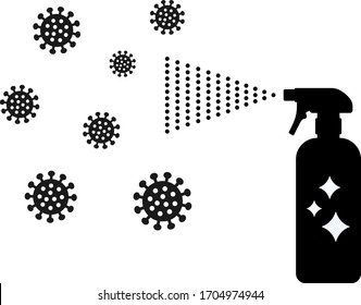 Illustration of sanitization spray icon.