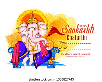 illustration of sankranti chaturthi  is an auspicious day dedicated to Ganesha