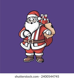 illustration of santa claus, christmas