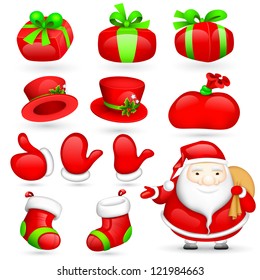 illustration of Santa Claus with Christmas element