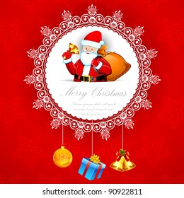 illustration of santa claus with christmas gifts