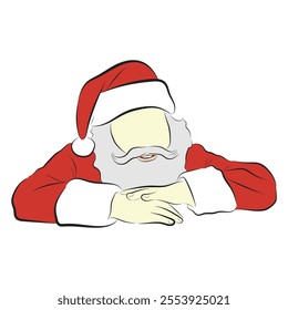 illustration of Santa Claus contemplating