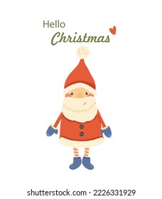 Illustration of santa claus. Cute hand drawn santa calus for postcard, children's book, packaging.

