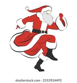 illustration of Santa Claus dancing