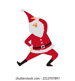 Illustration of Santa Claus doing warm-up exercises