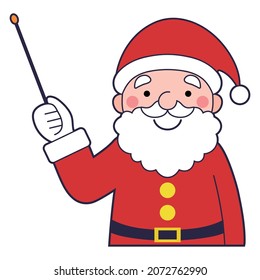Illustration of Santa Claus explaining