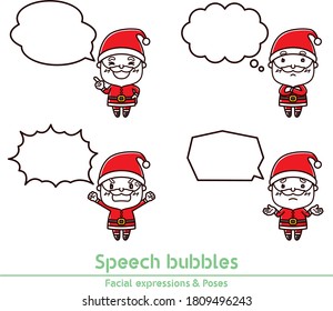 Illustration of Santa Claus expression and pose and speech bubble