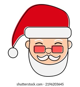 Illustration of Santa Claus Face