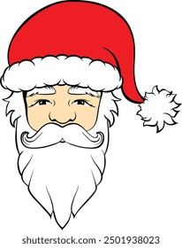 An illustration of a Santa Claus face for Christmas.