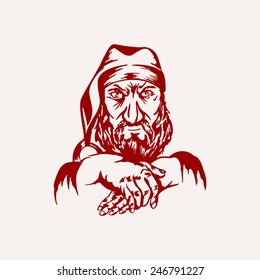 Illustration of Santa Claus gangster.