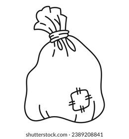 Illustration of Santa Claus gift bag on white background
