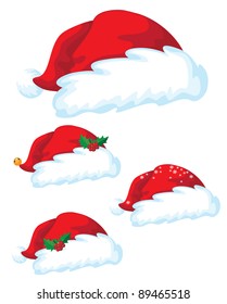 illustration of a Santa claus hat set