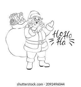 illustration of santa claus ho ho on a white background 