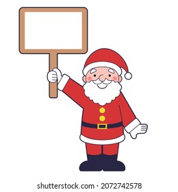 Illustration Of Santa Claus Holding A Sign