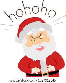 Illustration Of Santa Claus Laughing Hohoho And Holding His Belly