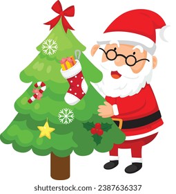 Illustration santa claus merry christmas