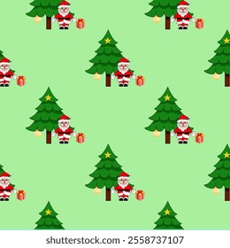 Illustration of Santa Claus pattern on Christmas Day