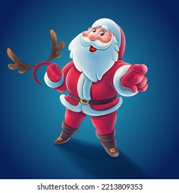 illustration santa claus points his finger for gift announcement