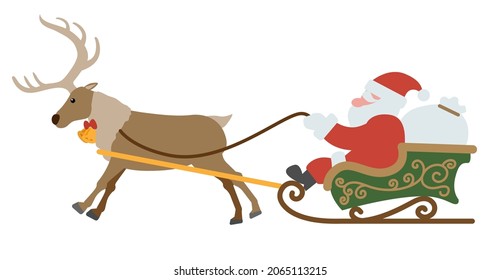 Illustration of Santa Claus and Reindeer