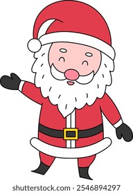 Illustration of Santa claus rising hand