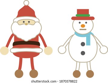 
Illustration of Santa Claus and a snowman