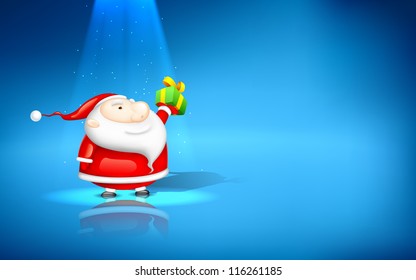 illustration of Santa Claus standing with gift