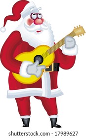 Illustration of Santa Claus in various poses
