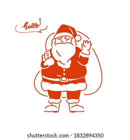Es ist eine Illustration des Weihnachtsmannes. Es ist ein Vektorbild.
