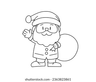 Illustration of Santa Claus Waving