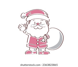 Illustration of Santa Claus Waving