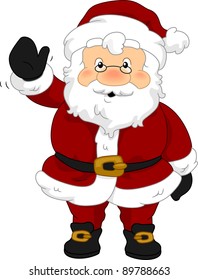 Illustration of Santa Claus Waving