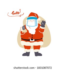 Es una ilustración de Santa Claus que midió enfermedades infecciosas. Es una imagen vectorial.