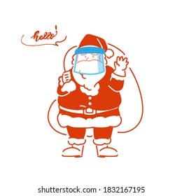 Es una ilustración de Santa Claus que midió enfermedades infecciosas. Es una imagen vectorial.