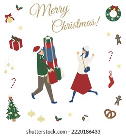 It is an illustration of Santa Claus's boyfriend who gives her many presents.