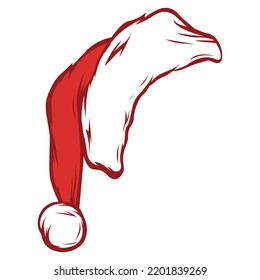 Illustration of santa hat color