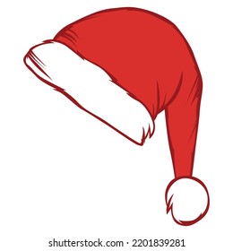 Illustration of santa hat color