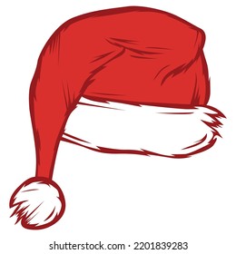 Illustration of santa hat color