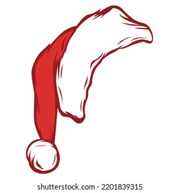 Illustration of santa hat color