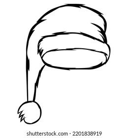 Illustration of santa hat Line Art