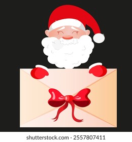 illustration of santa holding an envelope