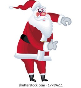 Illustration of Santa Klaus in various poses