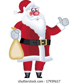 Illustration of Santa Klaus in various poses