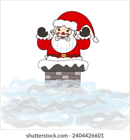  illustration of santa sneaking through a chimney