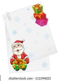 illustration of a santaclause with gift box