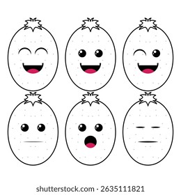 The Illustration of Sapodilla Fruit Emoticon