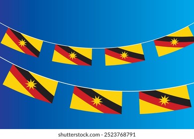Illustration of Sarawak Flag State- Horizontral Hang Pattern