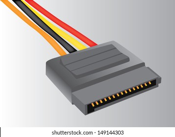 illustration SATA HDD Power cable adapter isolated 