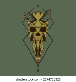illustration of satan skull. perfect for your design