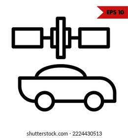 illustration of satelite line icon